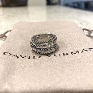 David Yurnman Diamond Crossover Wide Ring